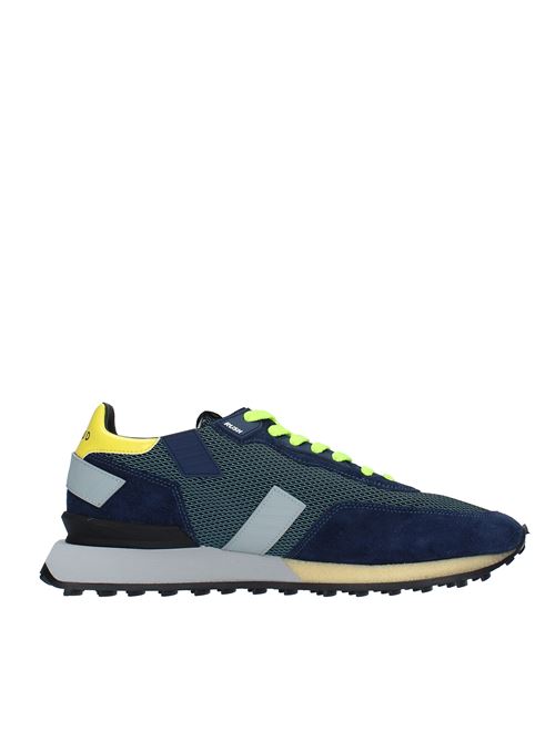 Sneakers modello RUSH GROOVE in camoscio e tessuto GHOUD | RGLM MS03BLU-GIALLO